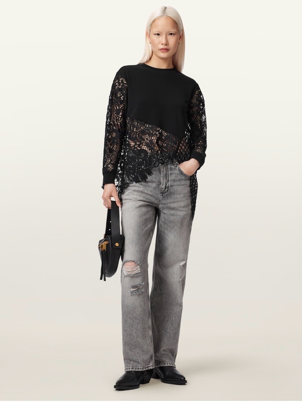 All Saints Malorie Asymetrical Sweatshirt